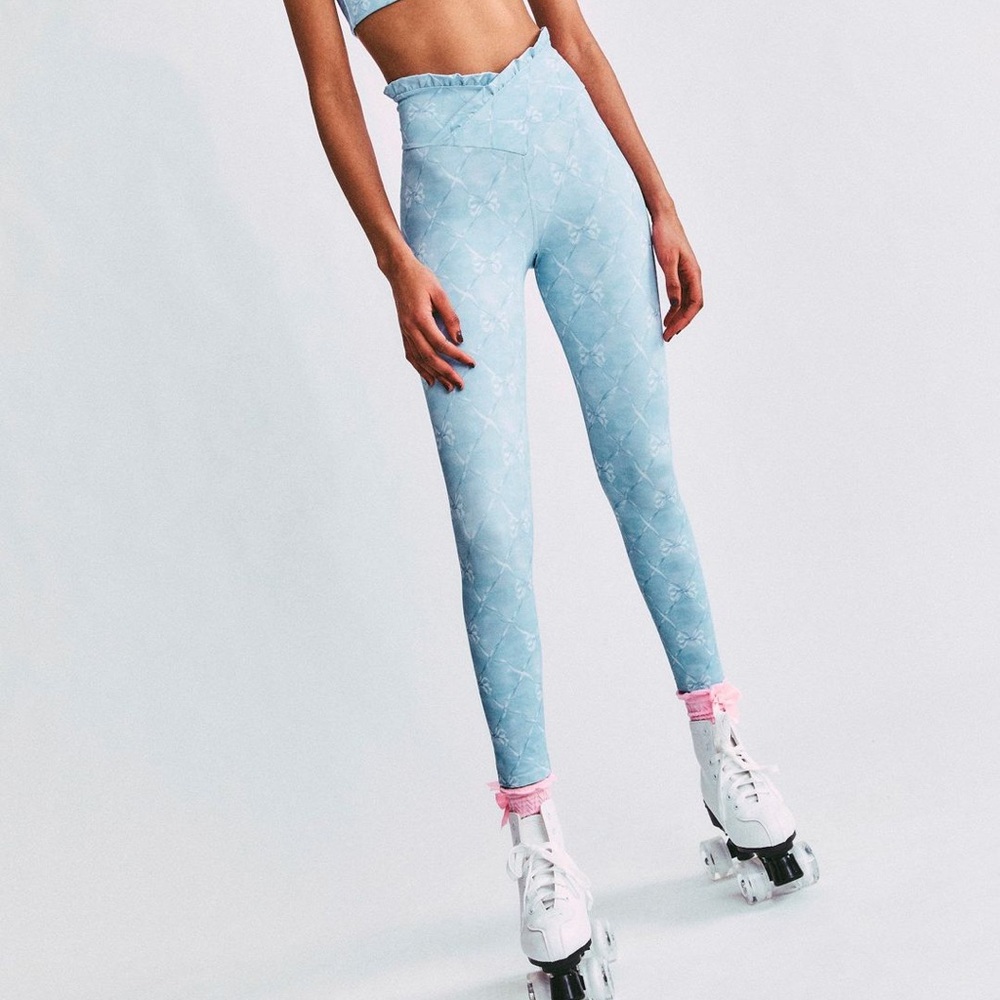 LoveShackFancy Light Blue Floral Leggings